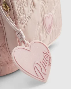 Girls Pink Nylon Script Backpack