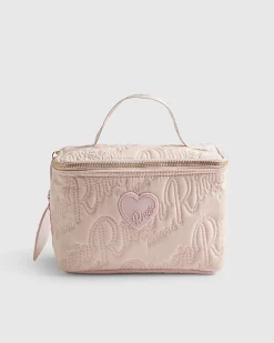 Girls Pink Nylon Script Lunchbox