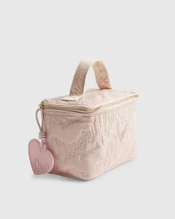 Girls Pink Nylon Script Lunchbox