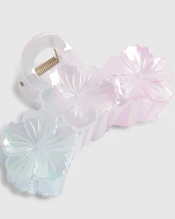 Girls Pink Ombre Flower Hair Clip