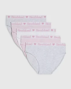 Girls Pink Pack Of 5 Briefs