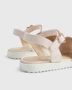 Girls Pink Patent Snaffle Sandals