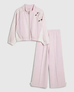 Girls Pink Pink Rosette Tracksuit Set