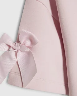 Girls Pink Premium Embellished Bow Crop Top