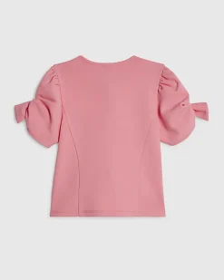 Girls Pink Puff Sleeve Top