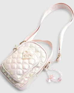 Girls Pink Quilted Heart Cross Body Bag