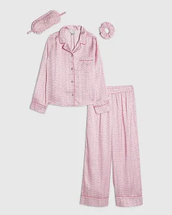 Girls Pink RI Script Monogram Pyjamas Set