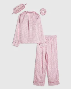 Girls Pink RI Script Monogram Pyjamas Set