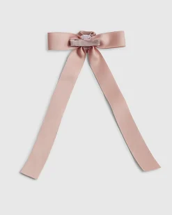 Girls Pink Satin Rose Hair Clip