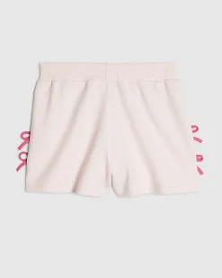 Girls Pink Side Tape Bow Shorts