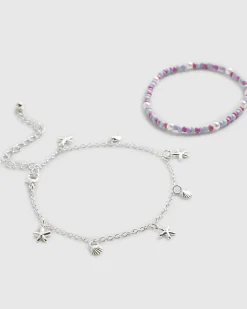 Girls Pink Starfish Anklet