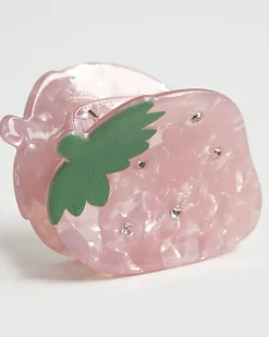 Girls Pink Strawberry Claw Hair Clip