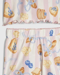 Girls Pink Stripe Brunch Pyjamas