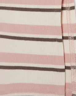Girls Pink Stripe Midi Skirt