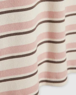 Girls Pink Stripe Midi Skirt