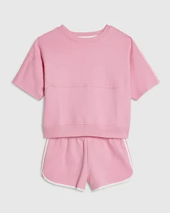 Girls Pink T-Shirt and Runner Shorts Set