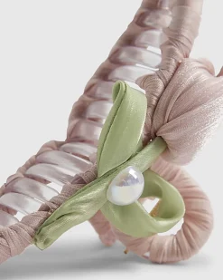 Girls Pink Tulip Claw Hair Clip