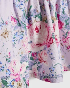 Girls Purple Floral Waistcoat Cotton Set