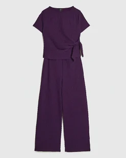 Girls Purple Knot Front T-Shirt Set
