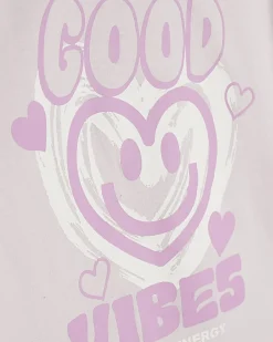 Girls Purple Smile T-Shirt and Shorts Set