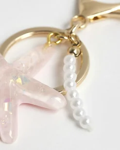 Girls Purple Starfish Keyrings Set