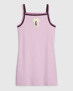 Girls Purple Whipstitch Cami Dress