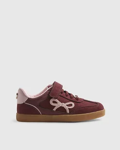 Girls Red Bow Trainers