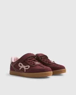 Girls Red Bow Trainers