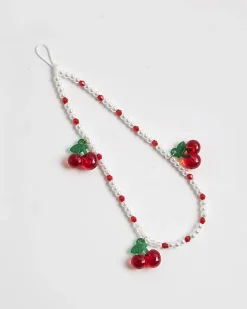 Girls Red Cherry Phone Charm