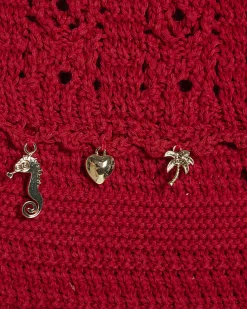 Girls Red Crochet Sea Charms Dress