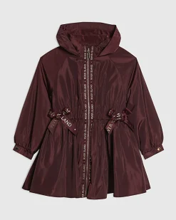 Girls Red Peplum Raincoat