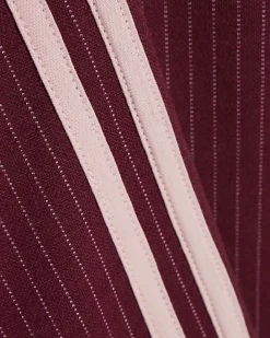 Girls Red Pinstripe Wide Leg Trousers