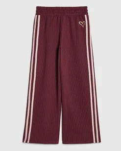 Girls Red Pinstripe Wide Leg Trousers