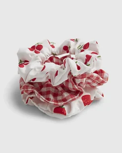 Girls Red Print Pack of 3 Scruchies