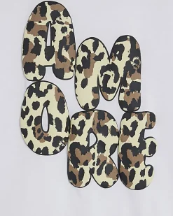 Girls White Amore Leopard T-Shirt Set
