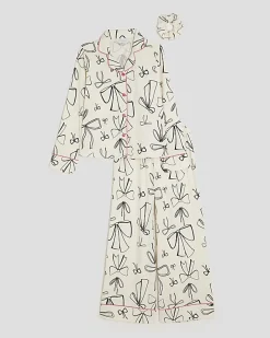 Girls White Bow Monochrome Pyjamas Set