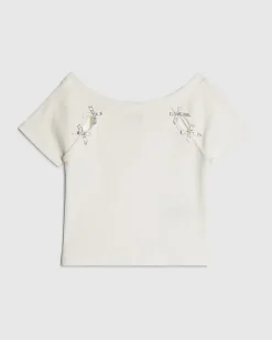 Girls White Bow Top