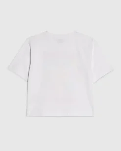 Girls White Butterfly Boxy T-Shirt