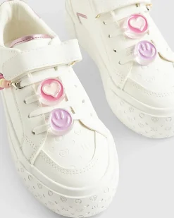 Girls White Charm Trainers