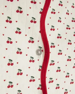 Girls White Cherry Pyjama Set