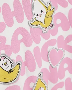 Girls White Chicken Banana T-Shirt
