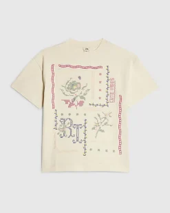 Girls White Cross Stitch Floral T-Shirt
