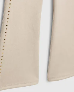 Girls White Flared Faux Suede Trousers Set