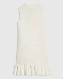 Girls White Floral Polo Dress