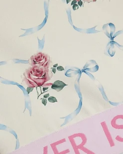 Girls White Floral Print Active Tank Top