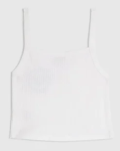 Girls White Lace Button Up Tank Top