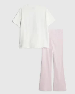 Girls White L'amour Paris T-Shirt Set