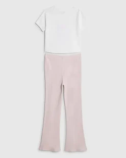 Girls White Manhattan Cherry T-Shirt Set