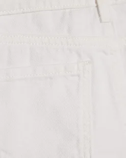 Girls White Pearl Embellished Denim Shorts