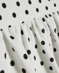 Girls White Polka Dot Rara Skirt